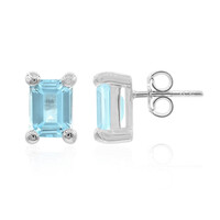 Pendientes en plata con Topacio azul cielo