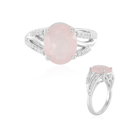 Anillo en plata con Cuarzo rosa