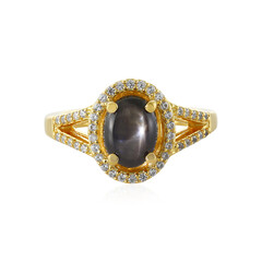 Anillo en plata con Zafiro estrella negra