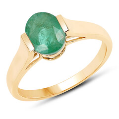 Anillo en oro con Esmeralda de Zambia