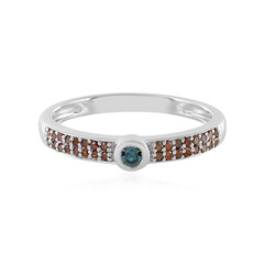 Anillo en plata con Diamante azul I4
