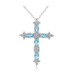 Collar en plata con Topacio azul suizo