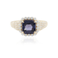 Anillo en oro con Espinela azul cobalto Luc Yen (AMAYANI)