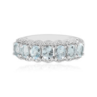 Anillo en plata con Aguamarina de Brasil