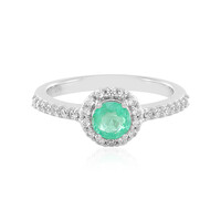 Anillo en plata con Esmeralda de Rusia