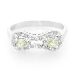Anillo en plata con Turmalina cuprífera