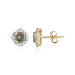 Pendientes en oro con Tanzanita verde