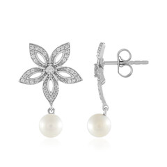 Pendientes en plata con Perla blanca Freshwater