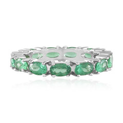 Anillo en plata con Apatita verde