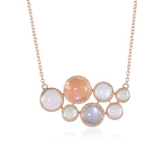 Collar en plata con Piedra de luna melocotón (KM by Juwelo)