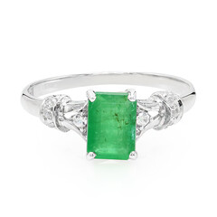 Anillo en plata con Esmeralda de Bahía