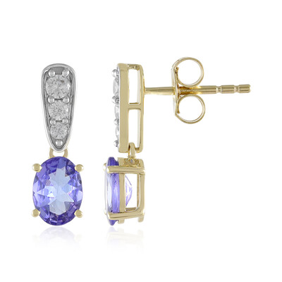 Pendientes en oro con Tanzanita