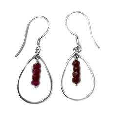 Pendientes en plata con Rubí de Mozambique