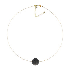 Collar en acero inoxidable con Obsidiana plateada