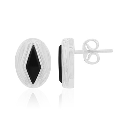 Pendientes en plata con Espinela negra (MONOSONO COLLECTION)