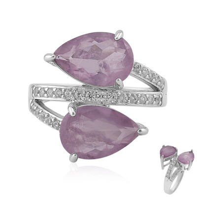 Anillo en plata con Cuarzo púrpura pastel
