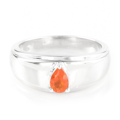 Anillo de hombre en plata con Ópalo de fuego imperial de Jalisco