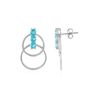 Pendientes en plata con Topacio color Paraiba