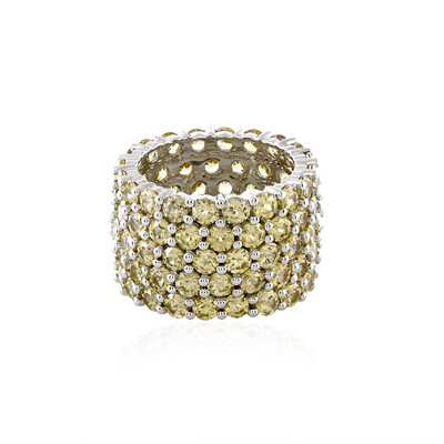 Anillo en plata con Zircón amarillo