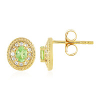 Pendientes en plata con Granate verde menta de Merelani