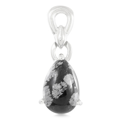 Colgante en plata con Obsidiana Copo de Nieve