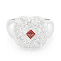 Anillo en plata con Rubí rojo atardecer