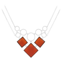 Collar en plata con Ágata Naranja