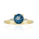 Anillo en oro con Topacio azul de Londres
