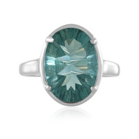 Anillo en plata con Fluorita verde