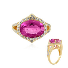 Anillo en plata con Fluorita rosa de México