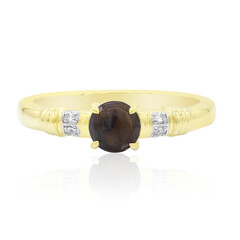 Anillo en oro con Ópalo negro de Lightning Ridge