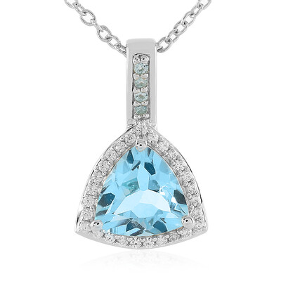 Collar en plata con Topacio azul cielo
