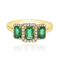Anillo en oro con Esmeralda de Zambia AAA (CIRARI)