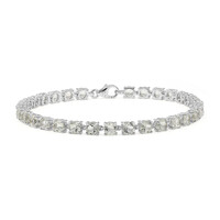 Brazalete en plata con Amatista verde