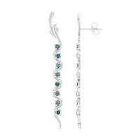Pendientes en plata con Diamante fantasía