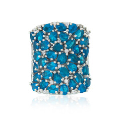 Anillo en plata con Apatita azul neón (Dallas Prince Designs)