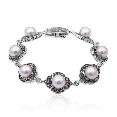 Brazalete en plata con Perla Freshwater (Annette classic)