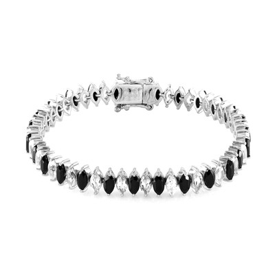 Brazalete en plata con Espinela negra