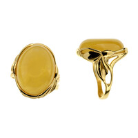Anillo en plata con Ámbar báltico