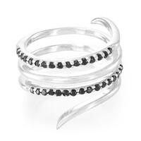 Anillo en plata con Espinela negra