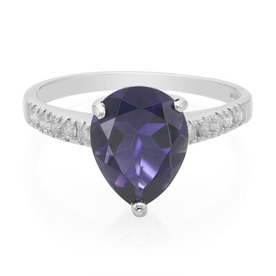 Anillo en plata con Iolita de Ceilán