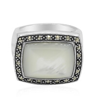 Anillo de hombre en plata con Nácar