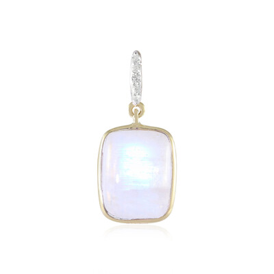 Colgante en oro con Piedra de Luna arcoíris