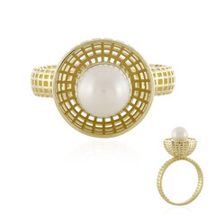 Anillo en oro con Perla blanca Freshwater (Ornaments by de Melo)