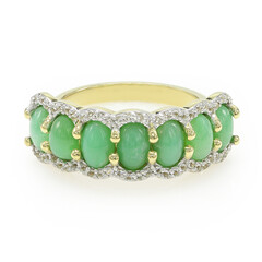 Anillo en plata con Crisoprasa imperial
