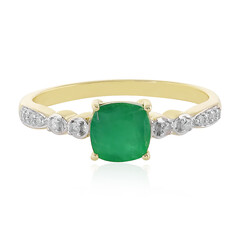 Anillo en oro con Esmeralda de Brasil