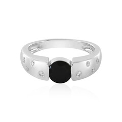 Anillo en plata con Turmalina negra