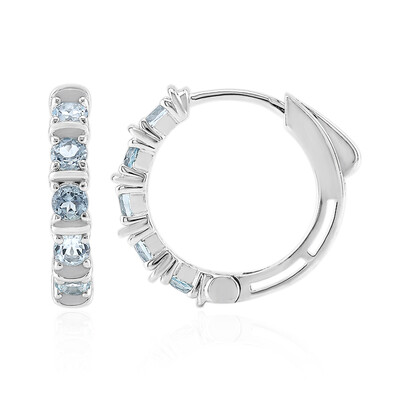 Pendientes en plata con Topacio azul cielo