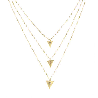 Collar en oro con Diamante champán I2 (de Melo)