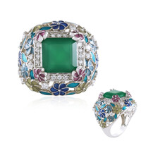 Anillo en plata con Ónix verde (Adela Silber)